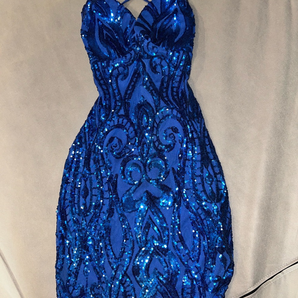 Windsor Royal Blue Sequin Mini Dress